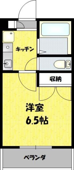 陣場ハイツ(1K/1階)の間取り写真