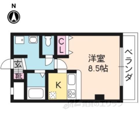 第33長栄今小路メリーハイツ(1K/1階)の間取り写真