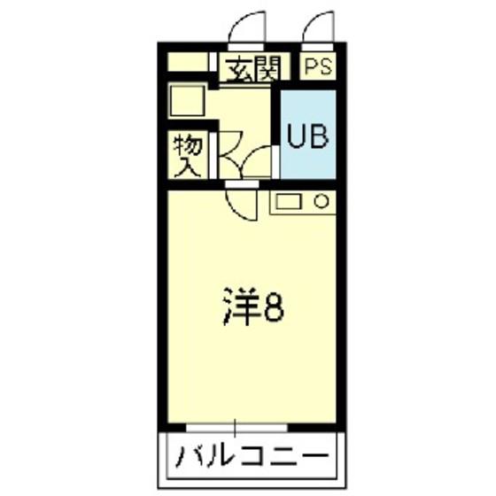 平成マンション(ワンルーム/3階)の間取り写真