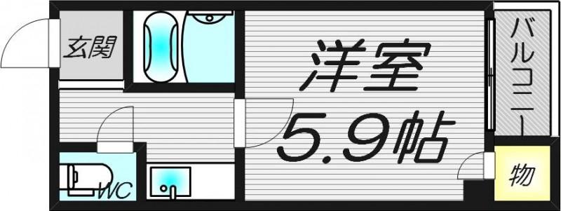 サウスゲート北堀江(1K/4階)の間取り写真