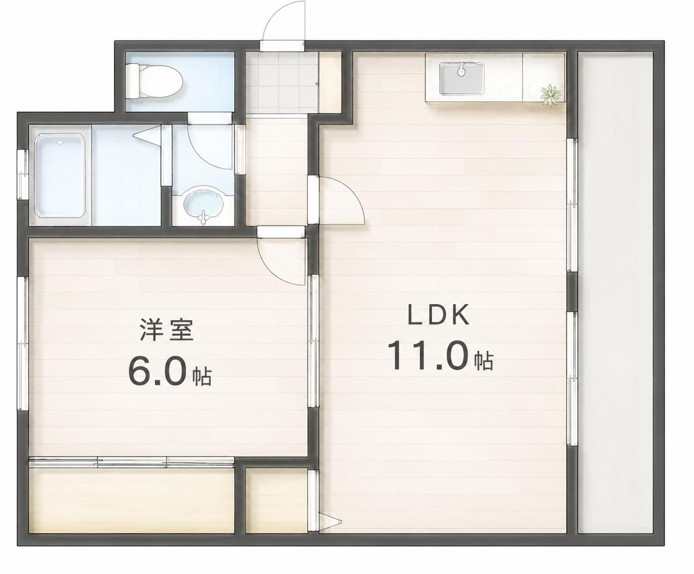 FURUKAWA BLD(1LDK/2階)の間取り写真