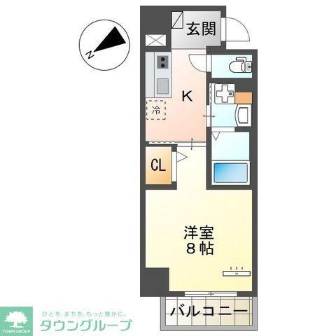 セラヴィ箱崎(1K/8階)の間取り写真