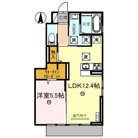D-ROOM VIC(1LDK/1階)の間取り写真