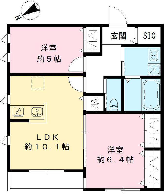 GRACIA(2LDK/2階)の間取り写真