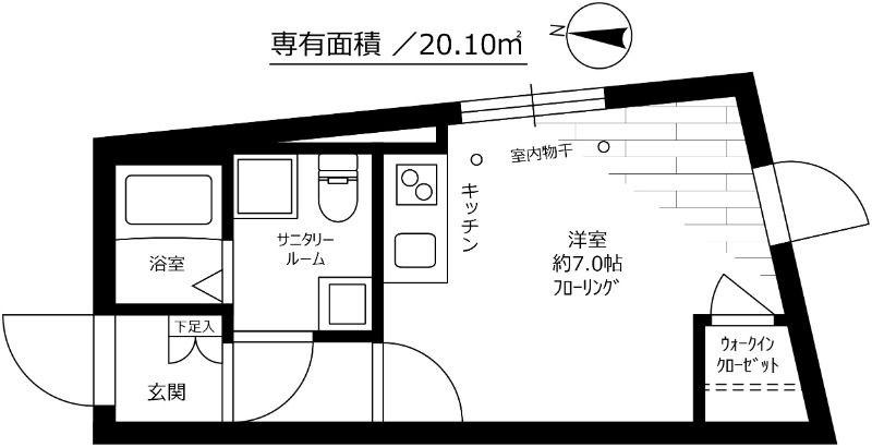 クラリア野方イースト(ワンルーム/2階)の間取り写真