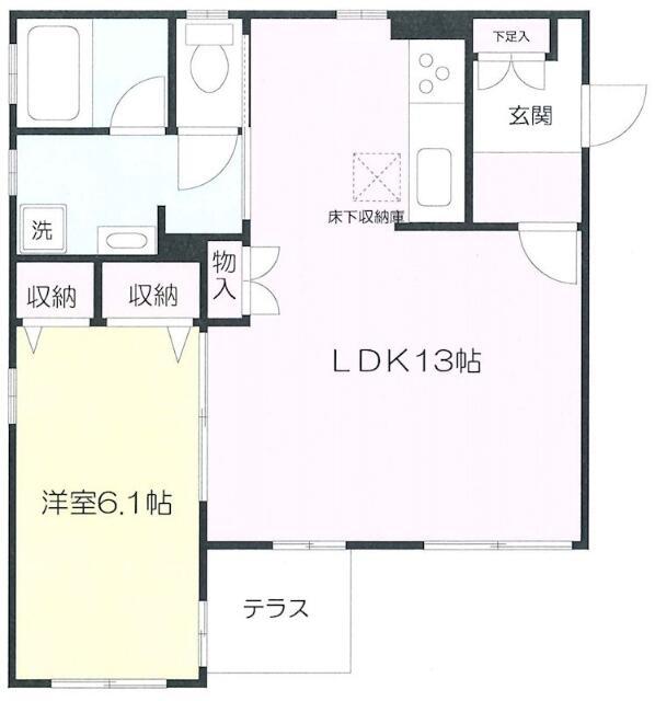 ベルガーデン(1LDK/1階)の間取り写真