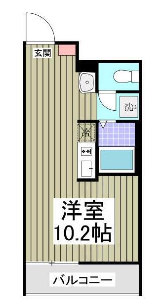 エムクォート矢部(ワンルーム/3階)の間取り写真