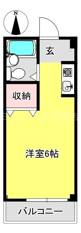 セブンハイツ(ワンルーム/2階)の間取り写真