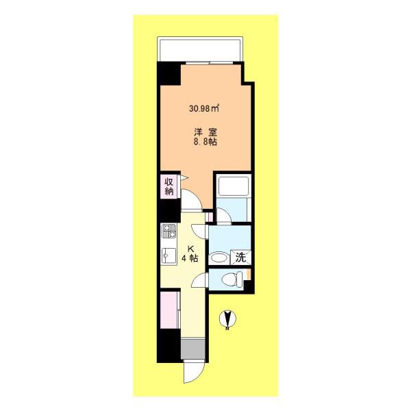 綾瀬3丁目マンション(1K/4階)の間取り写真