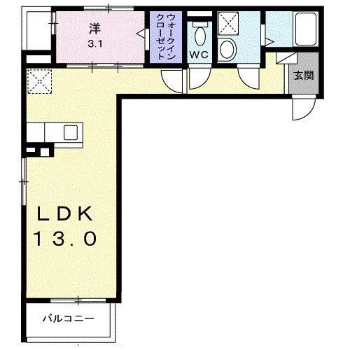 サイネリアII(1LDK/2階)の間取り写真
