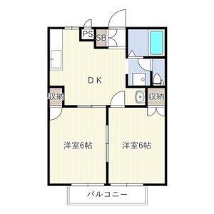 メッセA(2DK/2階)の間取り写真