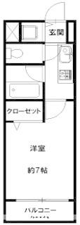 メゾン・ド・ヴィレ薬院(1K/4階)の間取り写真
