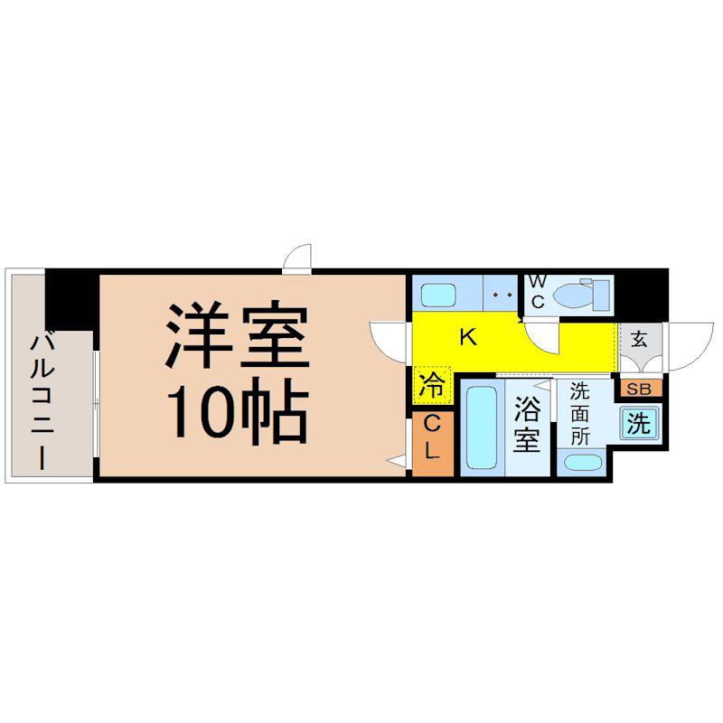 NEO JAPANESQUE出来町(1K/8階)の間取り写真
