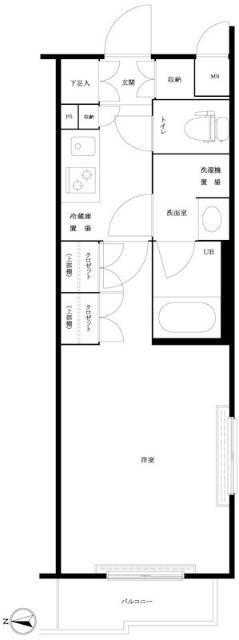 ルーブル三軒茶屋伍番館(1K/4階)の間取り写真
