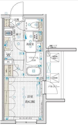 ブライズ笹塚(1K/2階)の間取り写真