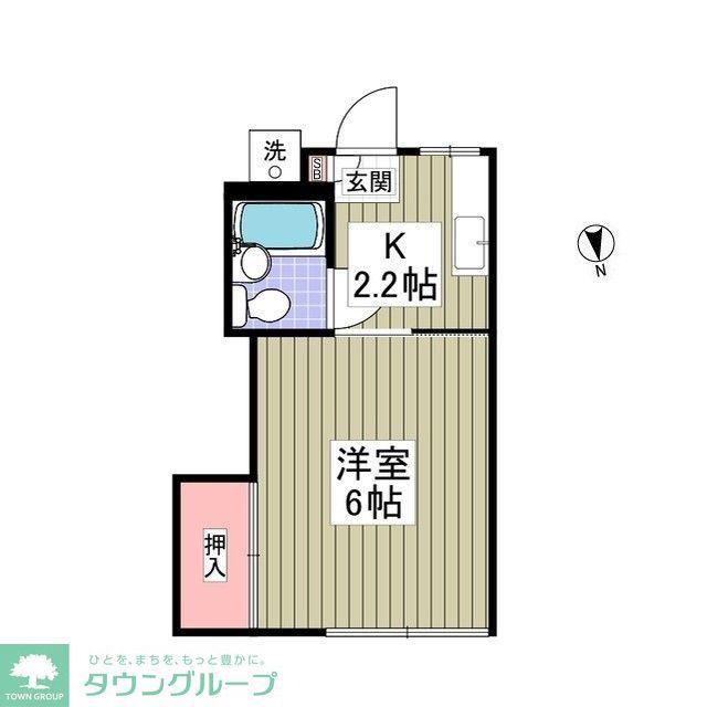 プラウ鳩ヶ谷(1K/1階)の間取り写真