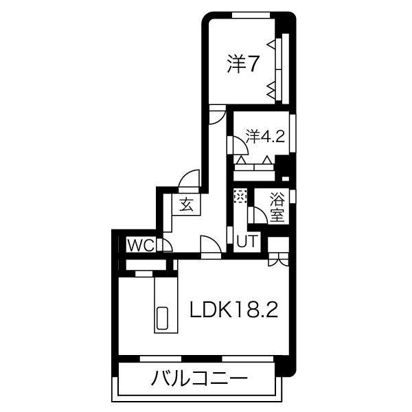 ヴォーネン伏見(2LDK/2階)の間取り写真