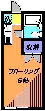 第2フラワーハイツ(ワンルーム/1階)の間取り写真