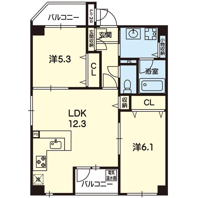 アーバン九品寺(2LDK/2階)の間取り写真