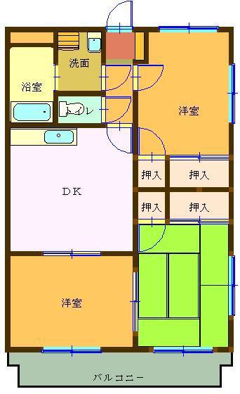 エクセレントAM(3DK/1階)の間取り写真
