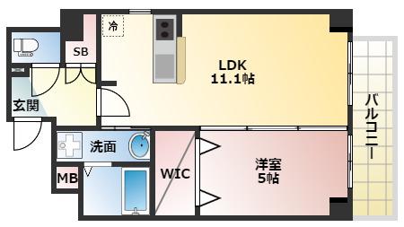 ザテラス天王寺MK(1LDK/7階)の間取り写真