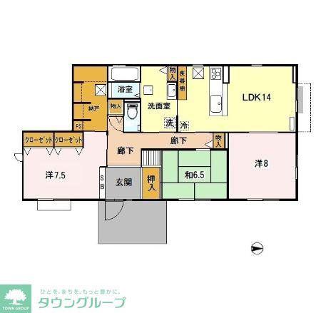 ジュスイ(3LDK/1階)の間取り写真