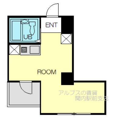 クレセントY(ワンルーム/4階)の間取り写真