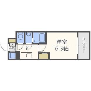 エスリード福島グレイス(1K/8階)の間取り写真