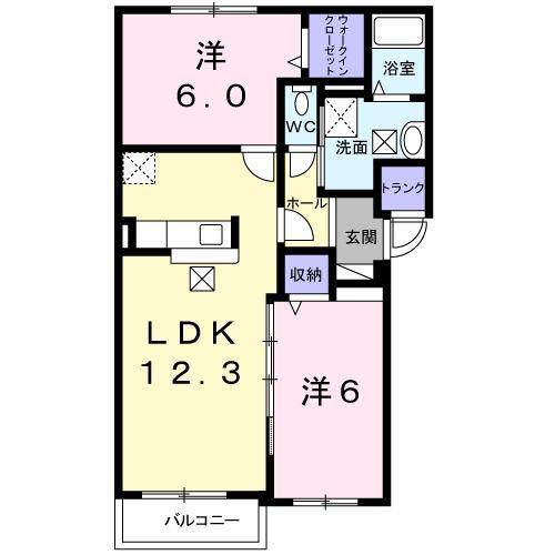 AUTANAアウタナ(2LDK/3階)の間取り写真