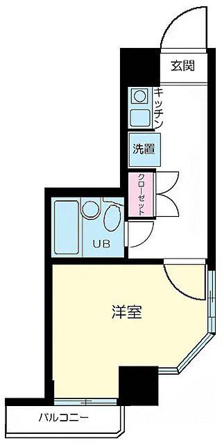 エヴェナール茗荷谷(1K/6階)の間取り写真
