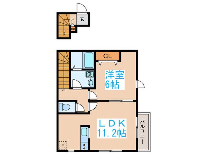 グランツ永福(1LDK/2階)の間取り写真