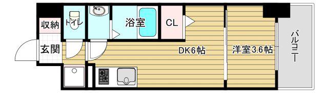 リヴェント福島野田(1DK/8階)の間取り写真