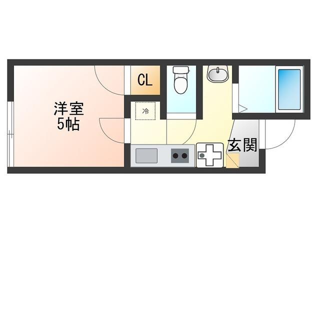 ベネボレンス立川(1K/2階)の間取り写真
