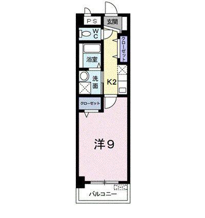 プラシード倉敷(1K/3階)の間取り写真