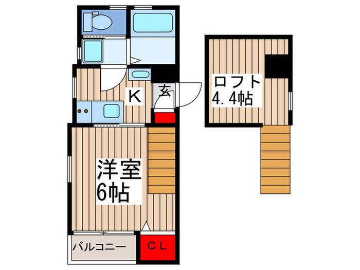 カーサ市川真間(1K/1階)の間取り写真