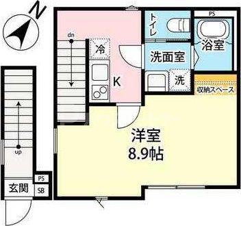 CASSOLO宮原町(1K/2階)の間取り写真