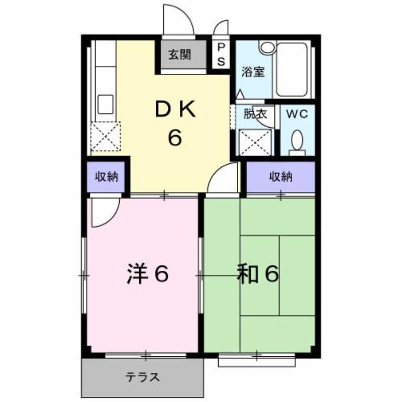 エルディム峯パートII(2DK/1階)の間取り写真