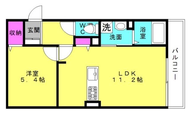 R-STYLE Ⅰ(1LDK/3階)の間取り写真