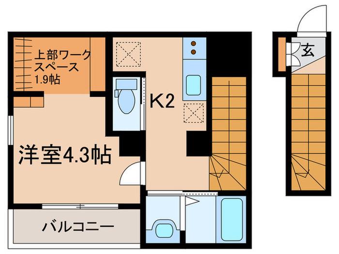 STYLE川崎幸町(1K/2階)の間取り写真