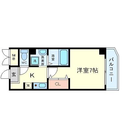 IF西梅田(1K/2階)の間取り写真