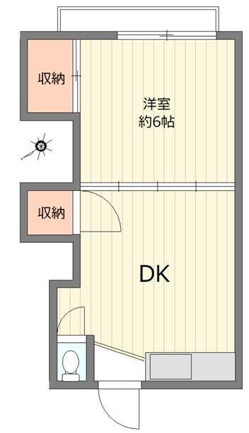 第2孝雲荘(1DK/2階)の間取り写真