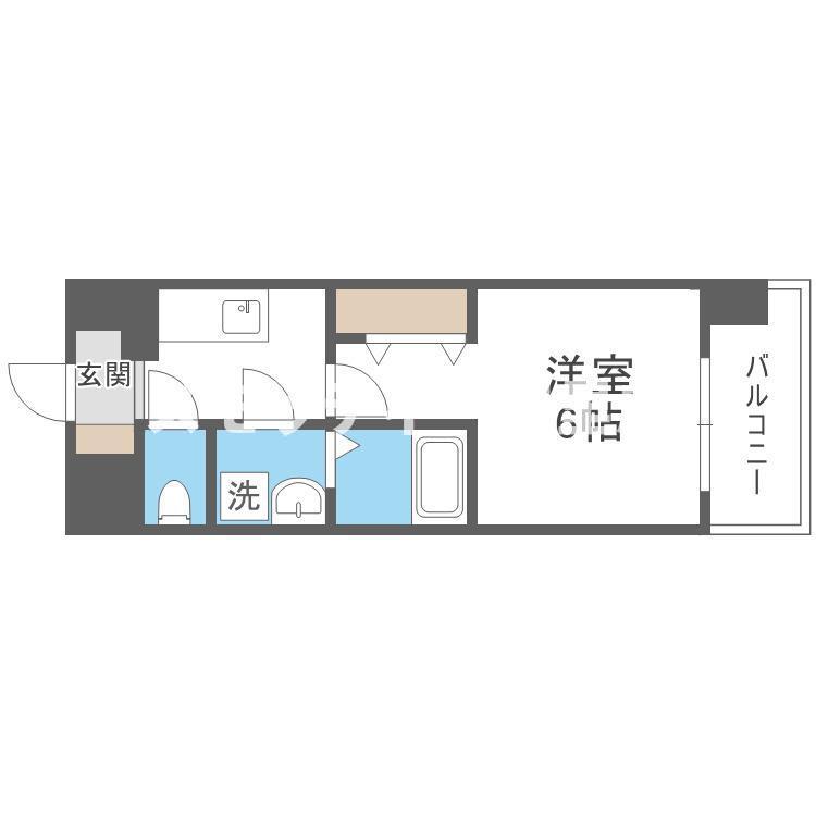 クレアグレイス岸里(1K/8階)の間取り写真
