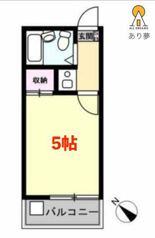 プララT&H(1K/1階)の間取り写真