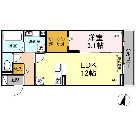 メゾン如庵(1LDK/2階)の間取り写真