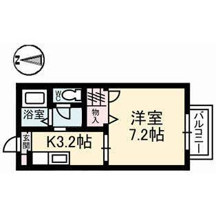 メゾンヌーベル(1K/2階)の間取り写真