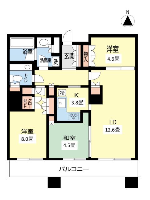 ブリリアタワー東京(3LDK/17階)の間取り写真