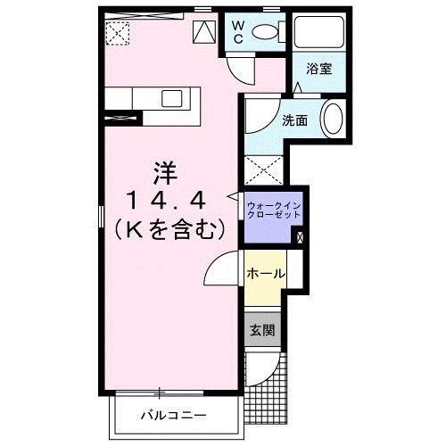 ピュアII(ワンルーム/1階)の間取り写真