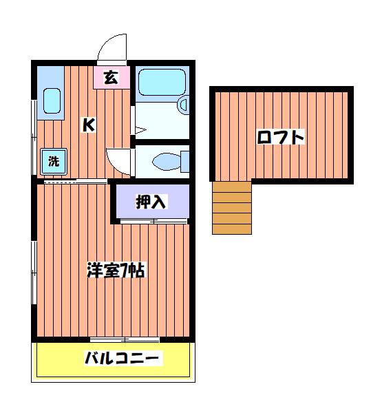 コーポ93(1K/2階)の間取り写真