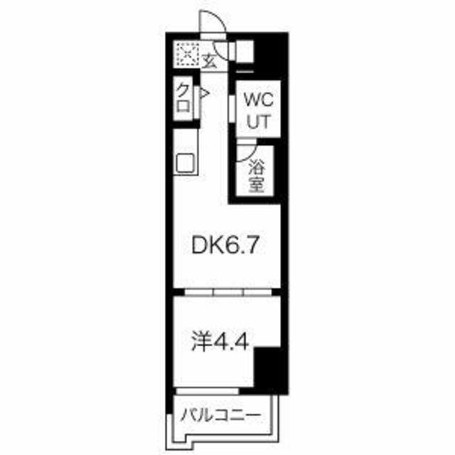 マテリア綾瀬(1DK/5階)の間取り写真