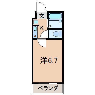 ローフティ松木町(1K/4階)の間取り写真